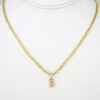 Cadenas & Colgantes/ Chain W/ Pendants   14K Real Color/  Zircon Stone/  2mm X 45cm   FREE SHIPPING OVER $50.00 DOLLAR PURCHASE///SET23