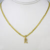 Cadenas & Colgantes/ Chain W/Pendants / 14K Real Color/ Zircon Stone/ 2mm X 45cm  FREE SHIPPING OVER $50.00 DOLLAR PURCHASE///SET39