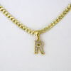 Cadenas & Colgantes/ Chain W/Pendants / 14K Real Color/ Zircon Stone/ 2mm X 45cm  FREE SHIPPING OVER $50.00 DOLLAR PURCHASE///SET39 - Image 2