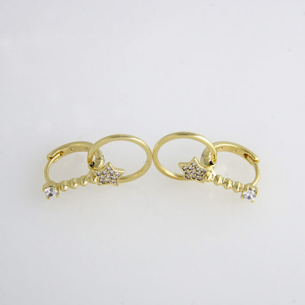 Earrings Woman/ Aretes Dama/ Zircon Stone/ 14K Real Color// E-123