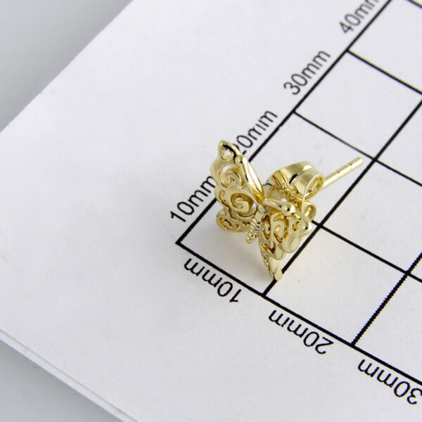 Earrings Woman/ Aretes Dama/  Zircon Stone/  14K Real Color//E-126 - Image 3