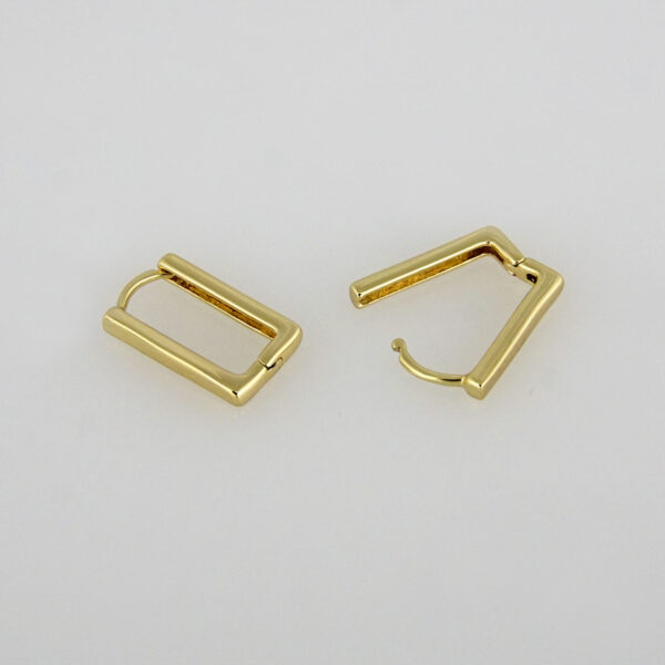 Earrings Woman/Aretes Dama/Plain/ 14K Real Color// E-128 - Image 2