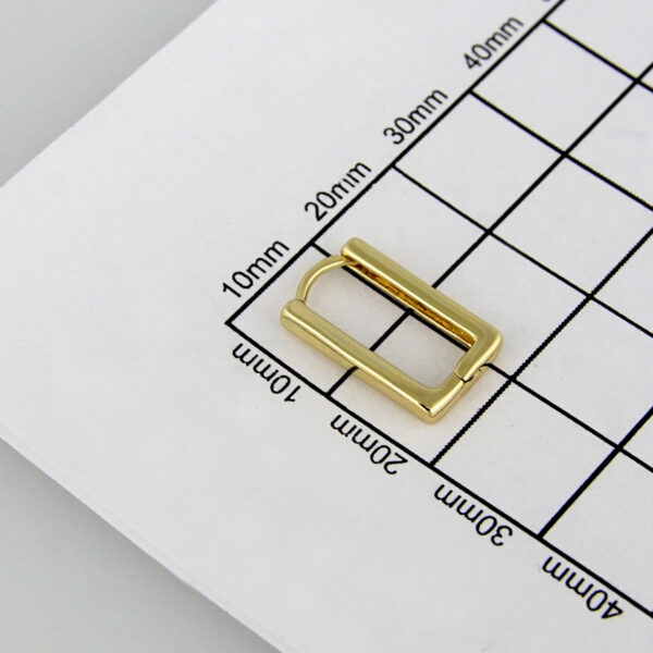 Earrings Woman/Aretes Dama/Plain/ 14K Real Color// E-128 - Image 3