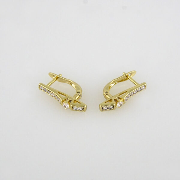 Earrings Woman/ Aretes Dama/  Zircon Stone/  14K Real Color// E-131