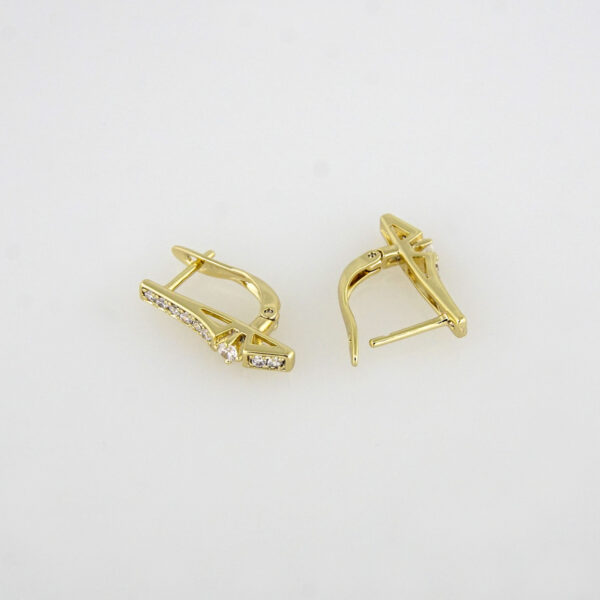 Earrings Woman/ Aretes Dama/  Zircon Stone/  14K Real Color// E-131 - Image 2