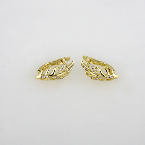 Earrings Woman/ Aretes Dama/ Zircon Stone/ 14K Real Color// E-132