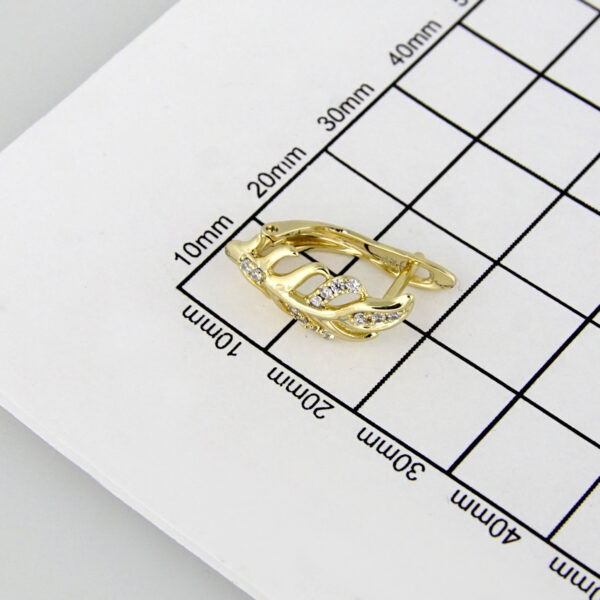 Earrings Woman/ Aretes Dama/ Zircon Stone/ 14K Real Color// E-132 - Image 3