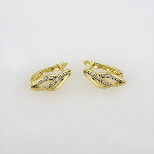 Earrings Woman/ Aretes Dama/  Zircon Stone/  14k Real Color// E-146