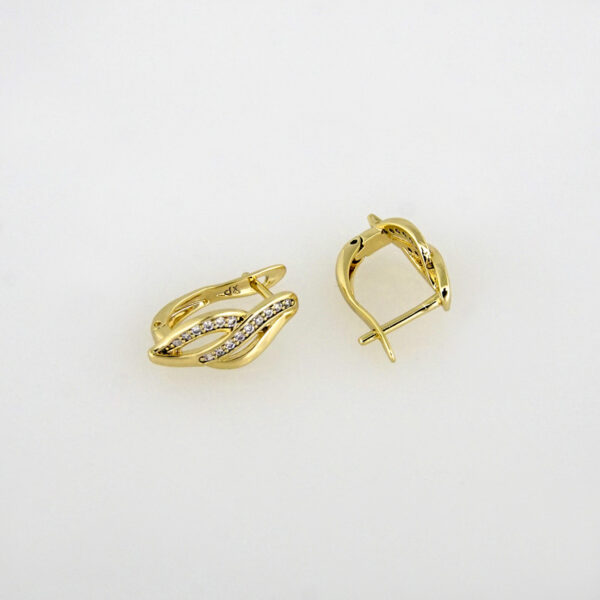 Earrings Woman/ Aretes Dama/  Zircon Stone/  14k Real Color// E-146 - Image 2