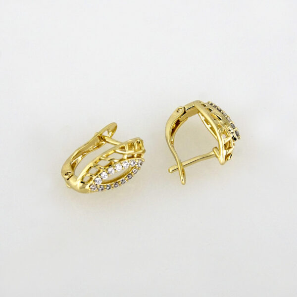 Earrings Woman/ Aretes Dama/ Zircon Stone/ 14k Real Color// E-147