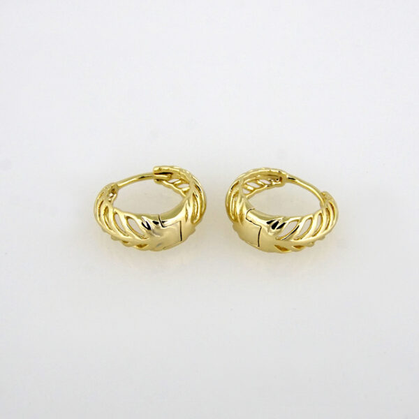 Earrings Woman/ Aretes Dama/ Plain/ 14K Real Color// E-148