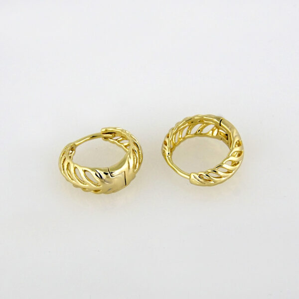 Earrings Woman/ Aretes Dama/ Plain/ 14K Real Color// E-148