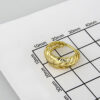 Earrings Woman/ Aretes Dama/ Plain/ 14K Real Color// E-148 - Image 3