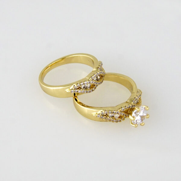 R059E Ring - Anillos - Wedding Ring - Zircon Stone - 14K Real Color