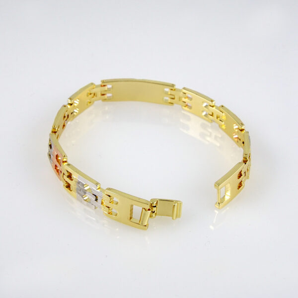 Bracelets Woman/ Pulseras mujer/ Plain/ ThreeTone/ 14K Real Color// B170