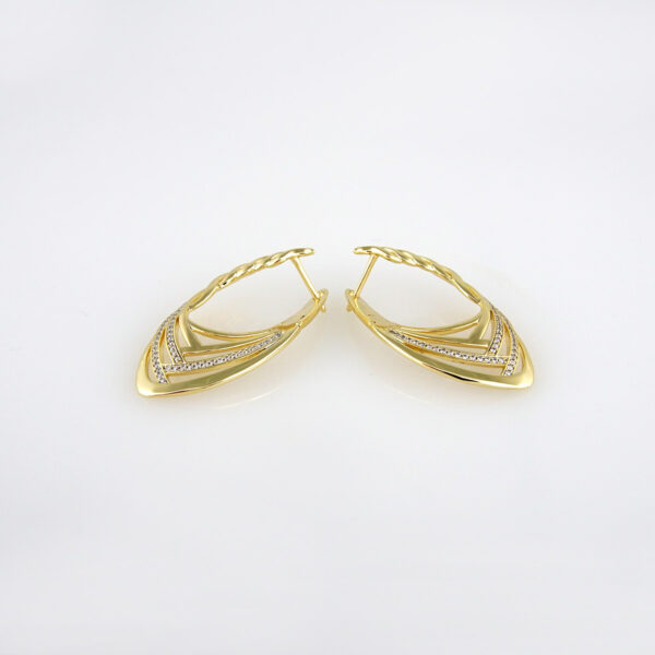 Earrings Woman/ Aretes Dama/  Zircon Stone/ 14K Real Color// E0171