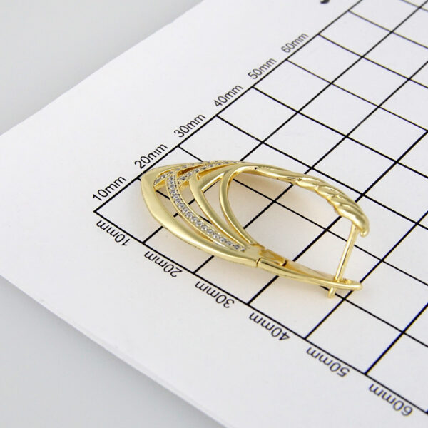 Earrings Woman/ Aretes Dama/  Zircon Stone/ 14K Real Color// E0171 - Image 3