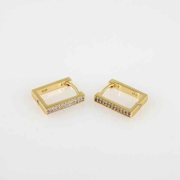 Earrings Woman/ Aretes Dama/  Zircon Stone/  14k Real Color// E178