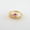R061 Ring - Anillos - 14K Real Color - Zircon Stone - Ajustable - Image 2