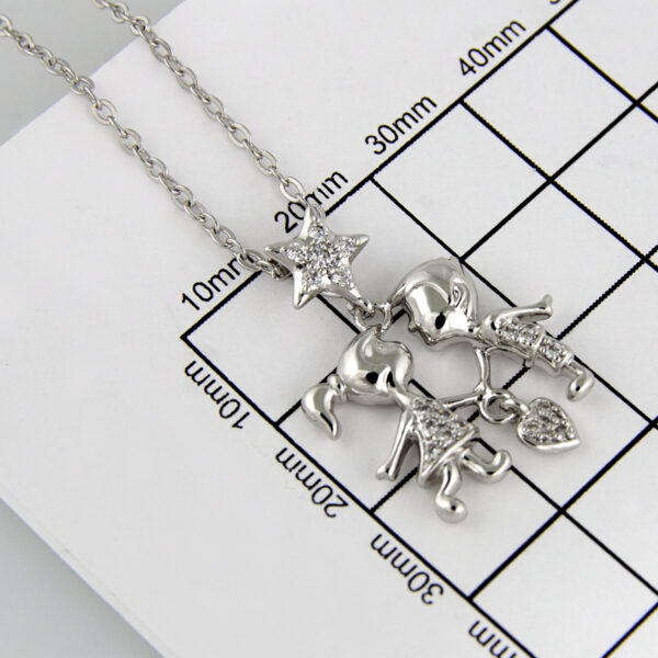 Cadenas & Colgantes/ Chain W/  Pendants/  Silver Color/  Zircon Stone// SET159 - Image 4