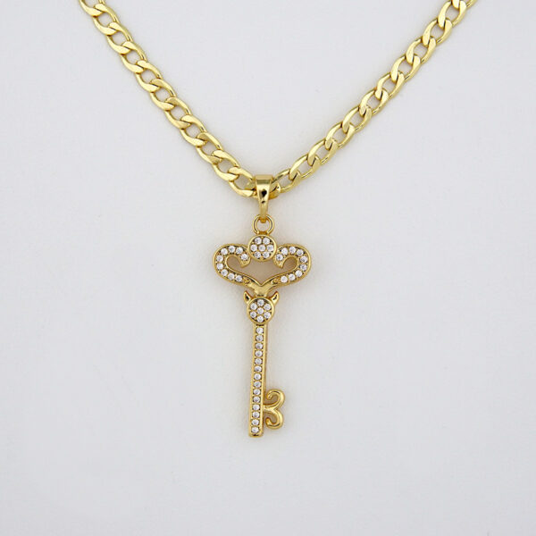 Cadenas & Colgantes/Chain W/Pendants / 14K Real Color/  Zircon Stone/  3mm x 45cm// SET195 - Image 2