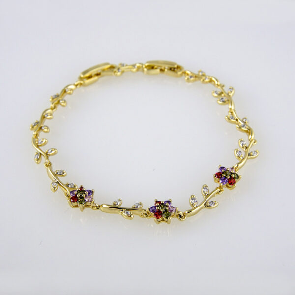 Bracelets Woman/ Manillas Mujer/  14K Real Color/ Zircon Stone// B0195