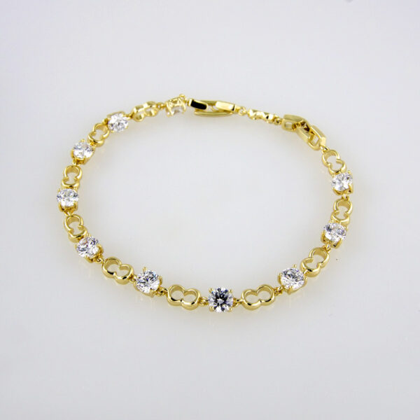 Bracelets Woman/ Pulseras mujer/  Zircon Stone/ 14K Real Color// B0216