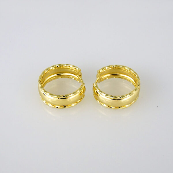 Earrings Woman/Aretes Dama/  Plain/  14K Real Color// E-164