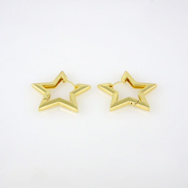 Earrings Woman/Aretes Dama/  Plain/  14K Real Color// E195