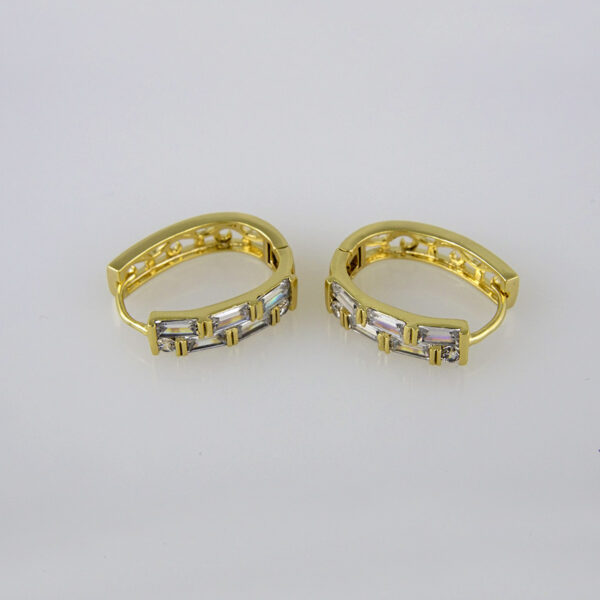 Earrings Woman/Aretes Dama/  Zircon Stone/  14K Real Color// E196
