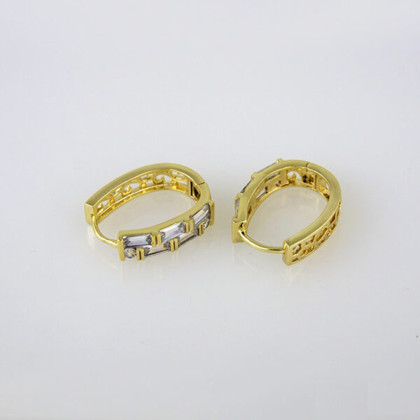 Earrings Woman/Aretes Dama/  Zircon Stone/  14K Real Color// E196 - Image 2