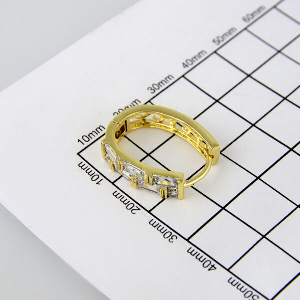 Earrings Woman/Aretes Dama/  Zircon Stone/  14K Real Color// E196 - Image 3