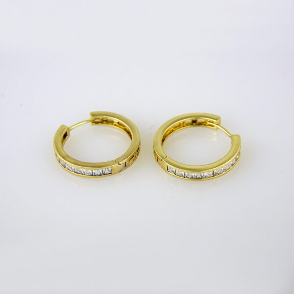 Earrings Woman/Aretes Dama/  Zircon Stone/  14K Real Color// E197