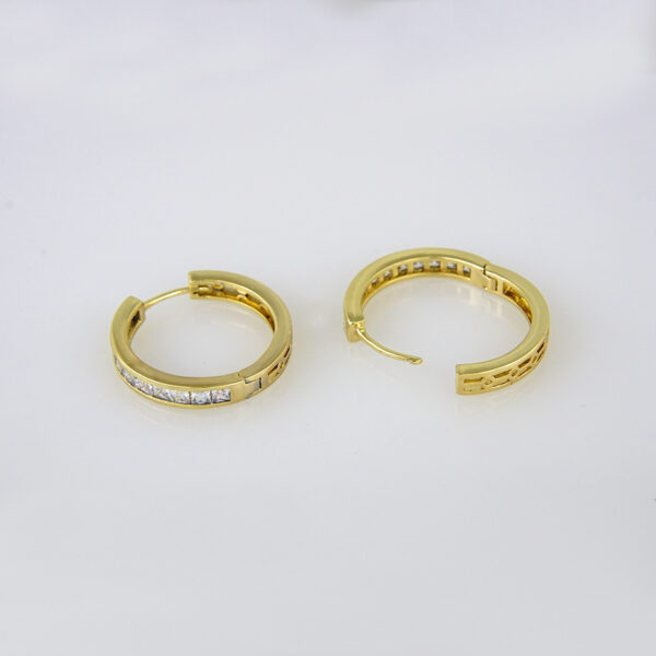 Earrings Woman/Aretes Dama/  Zircon Stone/  14K Real Color// E197 - Image 2