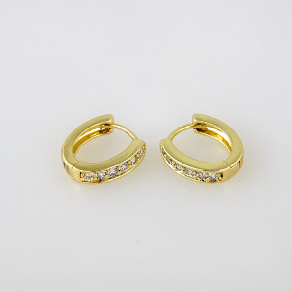 Earrings Woman/Aretes Dama/  Zircon Stone/  14K Real Color// E199