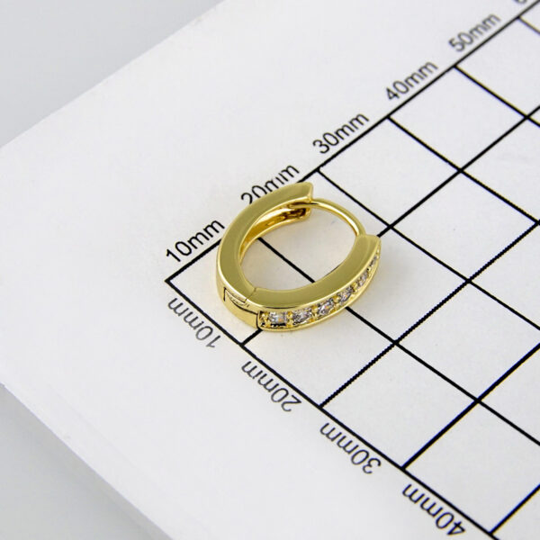 Earrings Woman/Aretes Dama/  Zircon Stone/  14K Real Color// E199 - Image 3