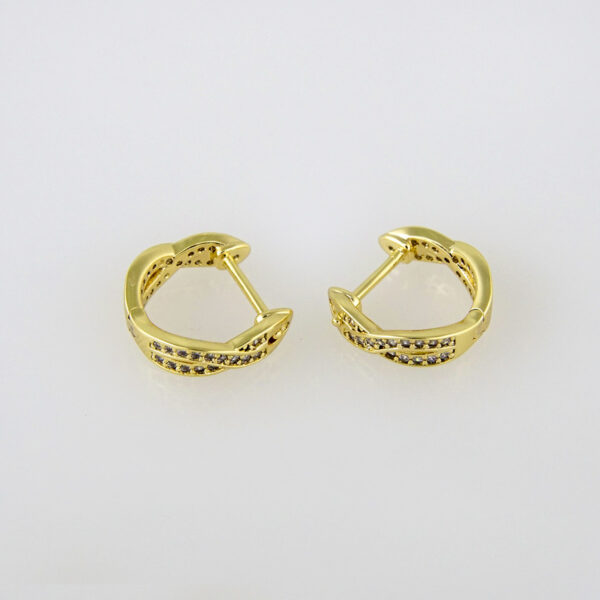 Earrings Woman/Aretes Dama/  Zircon Stone/  14K Real Color// E201