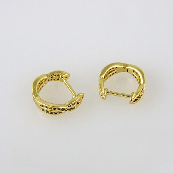 Earrings Woman/Aretes Dama/  Zircon Stone/  14K Real Color// E201 - Image 2