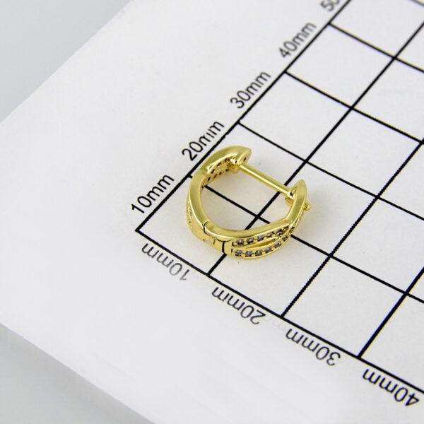 Earrings Woman/Aretes Dama/  Zircon Stone/  14K Real Color// E201 - Image 3