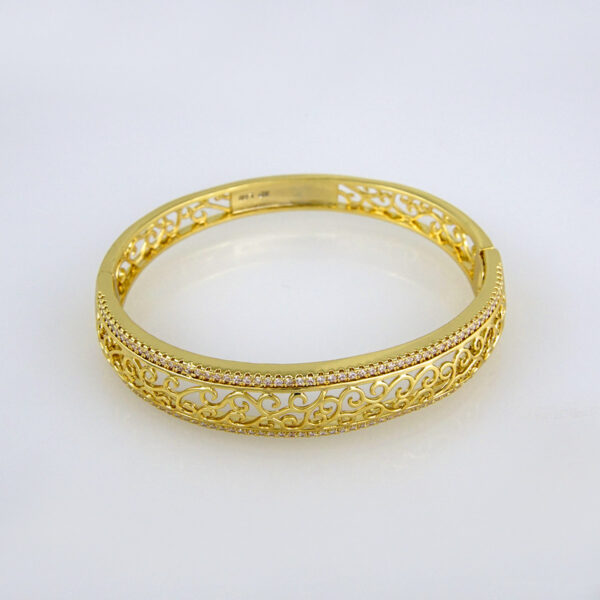 Bangles Woman/ Pulsos Damas/  Zircon Stone/  14K Real Color// P0137 - Image 2