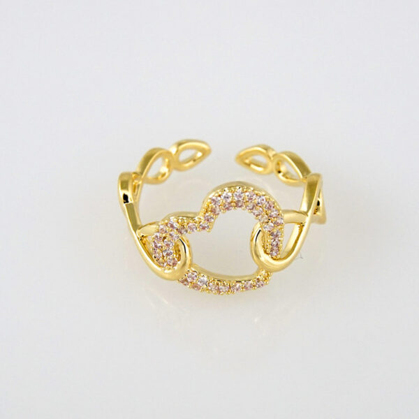 R082 Ring - Anillos - Zircon Stone - 14K Real Color - Ajustable