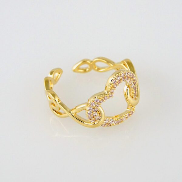 R082 Ring - Anillos - Zircon Stone - 14K Real Color - Ajustable