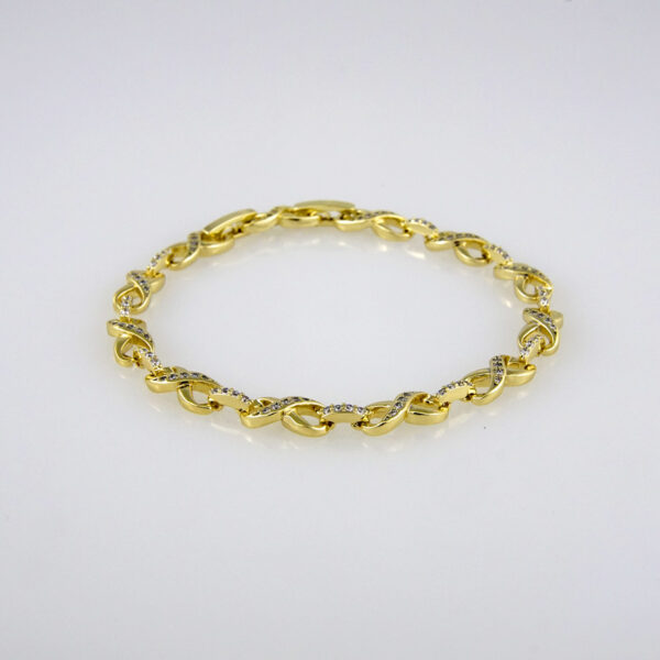 Bracelets Woman/ Pulseras Dama/  Zircon Stone/ 14K Real Color// B234 - Image 2