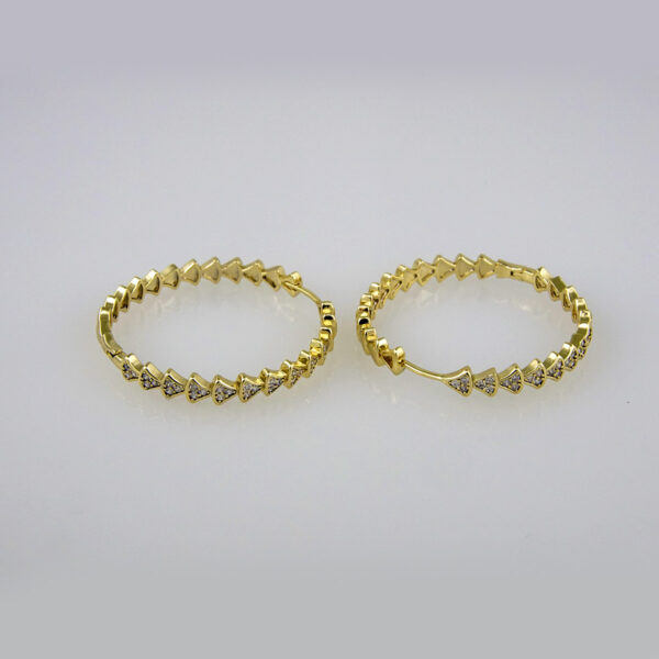 Earrings Woman/ Aretes Dama/Zircon Stone/14k Real Color// E210 - Image 2
