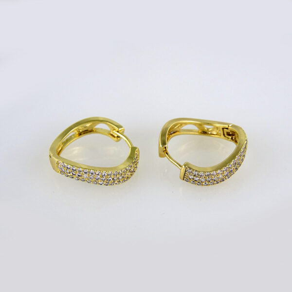 Earrings Woman/ Aretes Dama/ Zircon Stone/ 14k Real Color// E221 - Image 2