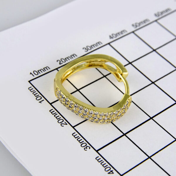 Earrings Woman/ Aretes Dama/ Zircon Stone/ 14k Real Color// E221 - Image 3