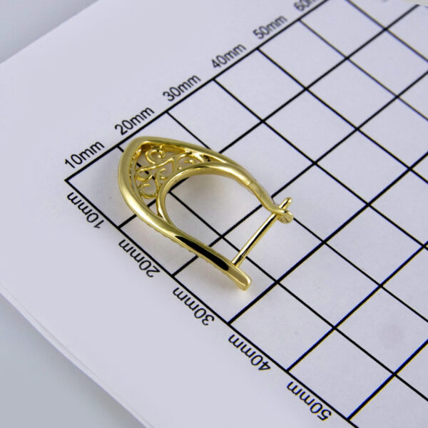 Earrings Woman/ Aretes Dama/Zircon Stone/14k Real Color// E223 - Image 3