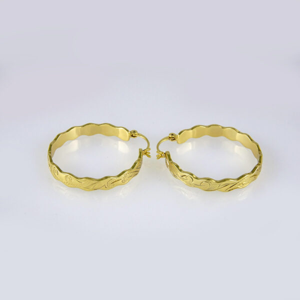 Earrings Woman/ Aretes Dama/ Plain/ 14k Real Color// E225