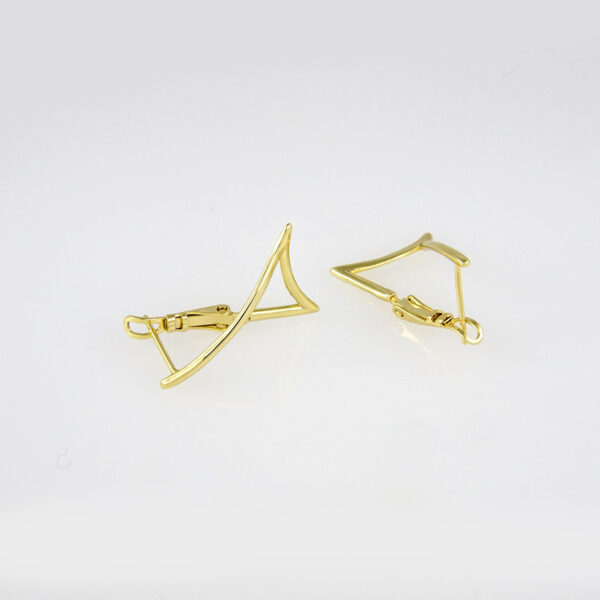 Earrings Woman/ Aretes Dama/ Plain/ 14k Real Color// E226 - Image 2