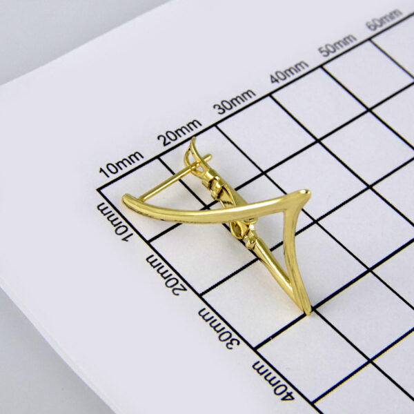 Earrings Woman/ Aretes Dama/ Plain/ 14k Real Color// E226 - Image 3